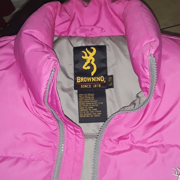 Women's Browning Pink Puffy Goose Down Vest - Picture 4 of 4